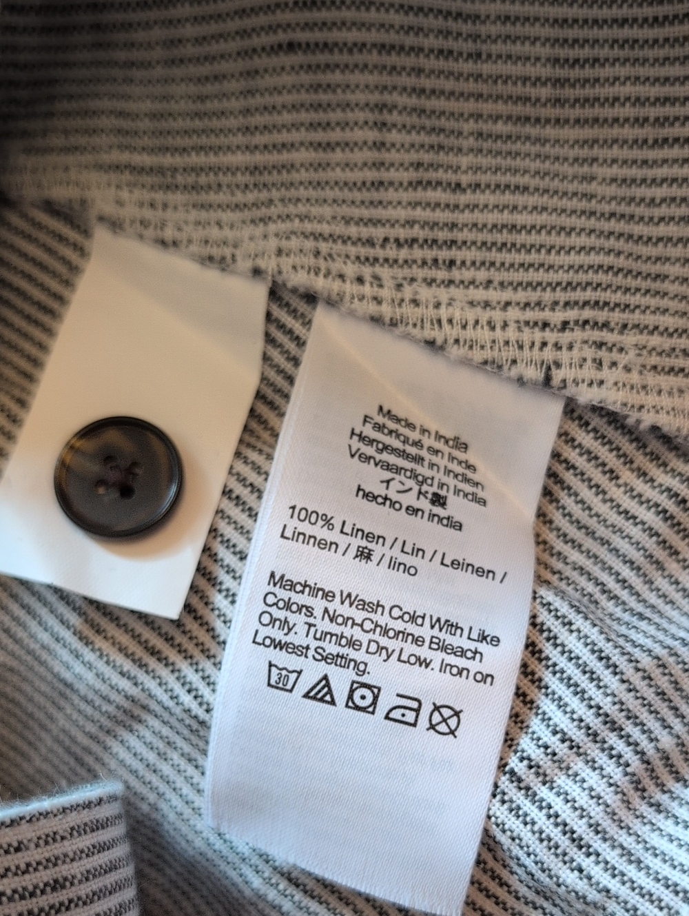 NWT Madewell Perry Mini Shirtdress Linen black white mini stripe Size L - Picture 8 of 11